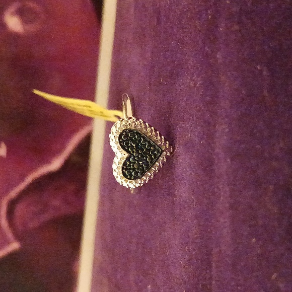 2147361-4. Blue Diamonds, Platinum over 925 Sterling Silver,  size 7 - Picture 1 of 7